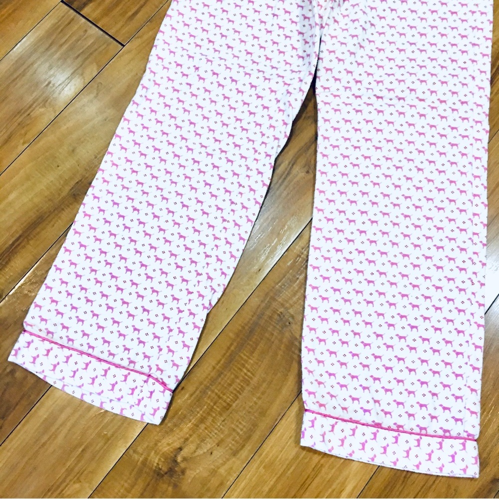Victoria secret Pink white dog pattern Pajama Pants flannel cotton cozy - Picture 8 of 11